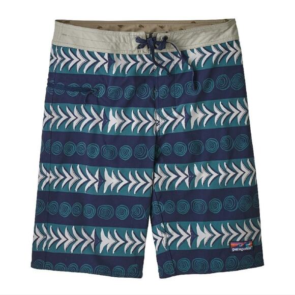 PATAGONIA Stretch Wavefarer Swim Boardshorts 21" In Blue UPF Size 35 - Picture 1 of 9